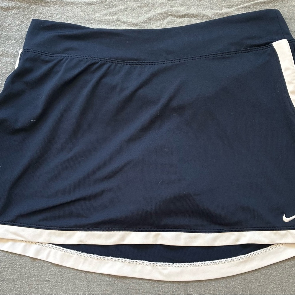 Nike Dark Blue and White Sports Skirt